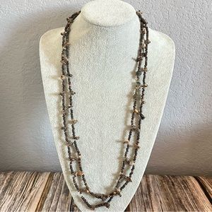 Cookie Lee Wood Bead Long Necklace